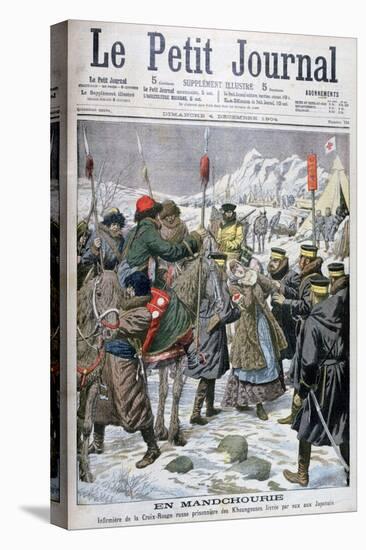 Russian Nurse Taken Prisoner by the Manchus Being Handed over to the Japanese, Manchuria, 1904-null-Stretched Canvas