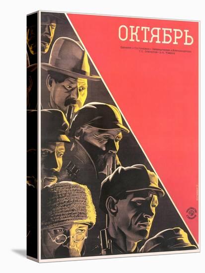 Russian October Film Poster-null-Stretched Canvas