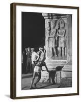 Russian Olympic Runner Rests on Constantines Arch, after Placing 4th in Marathon-null-Framed Photographic Print