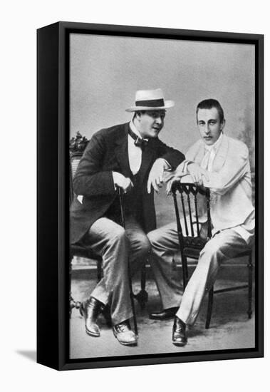 Russian Opera Singer Feodor Chaliapin with Composer and Pianist Sergei Rachmaninov, C1890-null-Framed Stretched Canvas