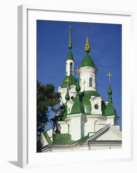 Russian Orthodox Church with Green Painted Panels on Roof and Spires, Parnu, Estonia, Baltic States-Simanor Eitan-Framed Photographic Print