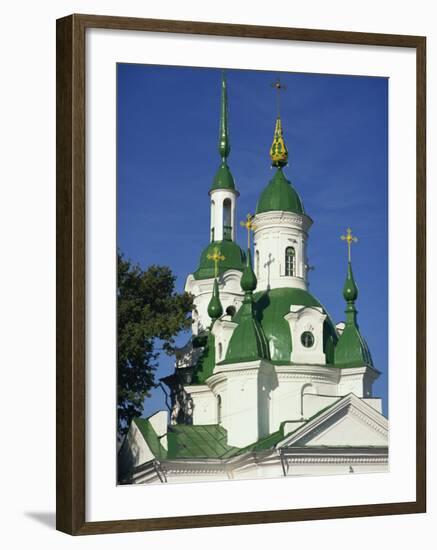 Russian Orthodox Church with Green Painted Panels on Roof and Spires, Parnu, Estonia, Baltic States-Simanor Eitan-Framed Photographic Print