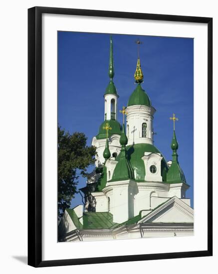Russian Orthodox Church with Green Painted Panels on Roof and Spires, Parnu, Estonia, Baltic States-Simanor Eitan-Framed Photographic Print