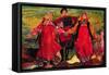 Russian Peasants Singing-Filipp Andreevic Maljavin-Framed Stretched Canvas