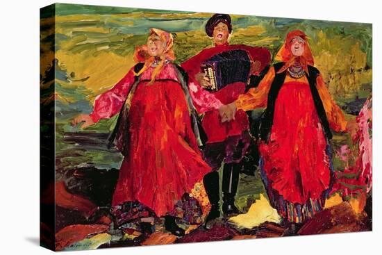 Russian Peasants Singing-Filipp Andreevic Maljavin-Stretched Canvas