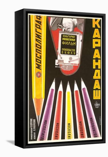 Russian Pencil Poster-null-Framed Stretched Canvas