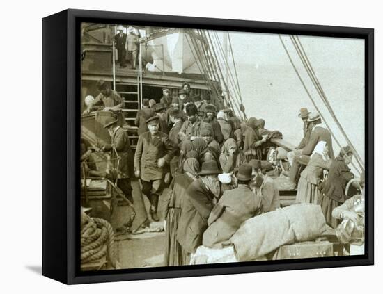 Russian pilgrims to Jerusalem aboard vessel in Beirut harbour, 1903-Carlton Harlow Graves-Framed Stretched Canvas