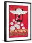 Russian Poster with Parachutes-null-Framed Giclee Print