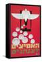 Russian Poster with Parachutes-null-Framed Stretched Canvas