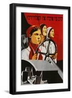 Russian Poster Worker Women-null-Framed Premium Giclee Print