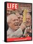 Russian Premier Nikita Khrushchev Holding Up Ear of Corn During Tour of US, October 5, 1959-Hank Walker-Framed Stretched Canvas