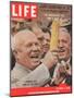 Russian Premier Nikita Khrushchev Holding Up Ear of Corn During Tour of US, October 5, 1959-Hank Walker-Mounted Photographic Print