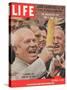 Russian Premier Nikita Khrushchev Holding Up Ear of Corn During Tour of US, October 5, 1959-Hank Walker-Stretched Canvas