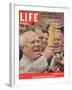 Russian Premier Nikita Khrushchev Holding Up Ear of Corn During Tour of US, October 5, 1959-Hank Walker-Framed Photographic Print