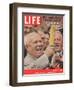 Russian Premier Nikita Khrushchev Holding Up Ear of Corn During Tour of US, October 5, 1959-Hank Walker-Framed Premium Photographic Print