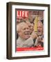 Russian Premier Nikita Khrushchev Holding Up Ear of Corn During Tour of US, October 5, 1959-Hank Walker-Framed Photographic Print