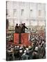 Russian Revolution (1917). Rally by Lenin and Leon Trotsky in St. Petersburg-null-Stretched Canvas