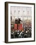 Russian Revolution (1917). Rally by Lenin and Leon Trotsky in St. Petersburg-null-Framed Giclee Print