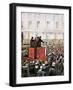 Russian Revolution (1917). Rally by Lenin and Leon Trotsky in St. Petersburg-null-Framed Giclee Print