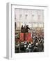 Russian Revolution (1917). Rally by Lenin and Leon Trotsky in St. Petersburg-null-Framed Giclee Print