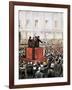 Russian Revolution (1917). Rally by Lenin and Leon Trotsky in St. Petersburg-null-Framed Giclee Print