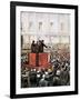 Russian Revolution (1917). Rally by Lenin and Leon Trotsky in St. Petersburg-null-Framed Giclee Print