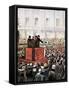 Russian Revolution (1917). Rally by Lenin and Leon Trotsky in St. Petersburg-null-Framed Stretched Canvas