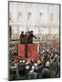 Russian Revolution (1917). Rally by Lenin and Leon Trotsky in St. Petersburg-null-Mounted Giclee Print