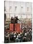 Russian Revolution (1917). Rally by Lenin and Leon Trotsky in St. Petersburg-null-Stretched Canvas