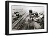 Russian Revolution, period of civil war: destruction of a railway track in 1918 (photo)-null-Framed Giclee Print