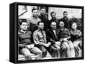 Russian Rocket Engineer Sergey Korolyov with Cosmonauts, Crimea, USSR, C1960-null-Framed Stretched Canvas