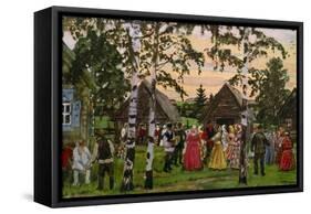 Russian Round Dance 1912-Boris Mikhailovich Kustodiev-Framed Stretched Canvas