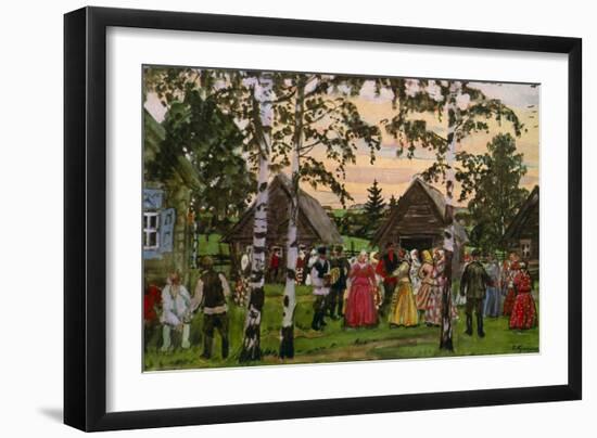 Russian Round Dance 1912-Boris Mikhailovich Kustodiev-Framed Giclee Print