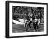 Russian Runner, Irina Press with Us Sprinter Wilma Rudolph in Women's Relay Race at Olympics-George Silk-Framed Premium Photographic Print