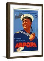 Russian Sailors of the Fleet Prefer Aroma Cigarettes-null-Framed Art Print