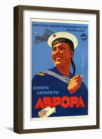 Russian Sailors of the Fleet Prefer Aroma Cigarettes-null-Framed Art Print