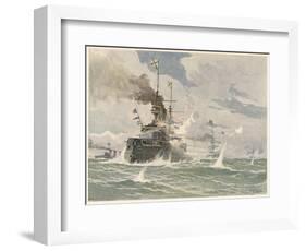 Russian Ships Break Out of Port Arthur-null-Framed Art Print