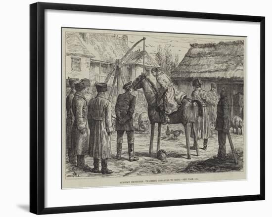 Russian Sketches, Teaching Cossacks to Ride-Johann Nepomuk Schonberg-Framed Giclee Print