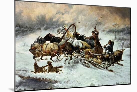 Russian Snow Scene-Constantine Stoiloff-Mounted Giclee Print