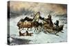 Russian Snow Scene-Constantine Stoiloff-Stretched Canvas
