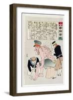 Russian Soldier Has His Wounds Attended to by Japenese Military Personnel-Kobayashi Kiyochika-Framed Giclee Print