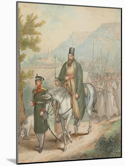 Russian Soldiers Accompanying a Priest on Horseback-Georg Emanuel Opitz-Mounted Giclee Print