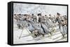 Russian Soldiers Transport Injured on Skies Russo-Japanese War-null-Framed Stretched Canvas