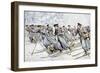 Russian Soldiers Transport Injured on Skies Russo-Japanese War-null-Framed Giclee Print