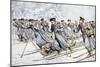 Russian Soldiers Transport Injured on Skies Russo-Japanese War-null-Mounted Giclee Print