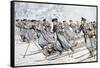 Russian Soldiers Transport Injured on Skies Russo-Japanese War-null-Framed Stretched Canvas