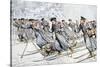Russian Soldiers Transport Injured on Skies Russo-Japanese War-null-Stretched Canvas