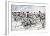 Russian Soldiers Transport Injured on Skies Russo-Japanese War-null-Framed Giclee Print