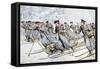 Russian Soldiers Transport Injured on Skies Russo-Japanese War-null-Framed Stretched Canvas