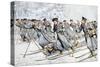 Russian Soldiers Transport Injured on Skies Russo-Japanese War-null-Stretched Canvas